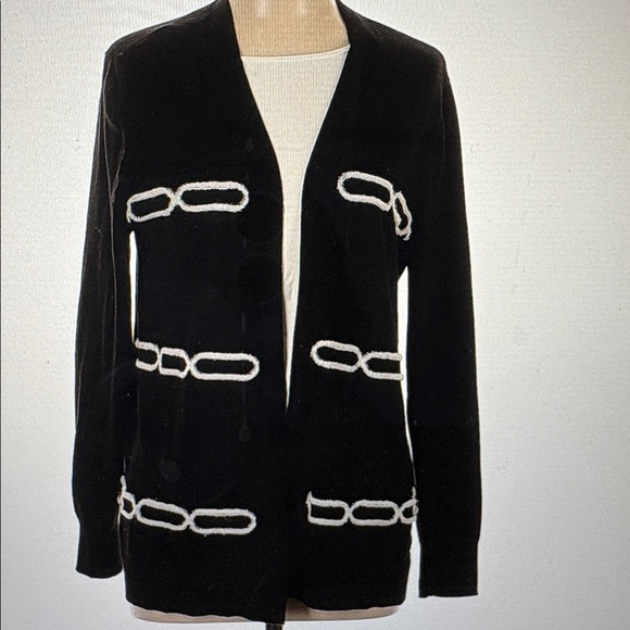 Love Scarlett  Black White Long Open Cardigan, Size XL - Picture 1 of 5